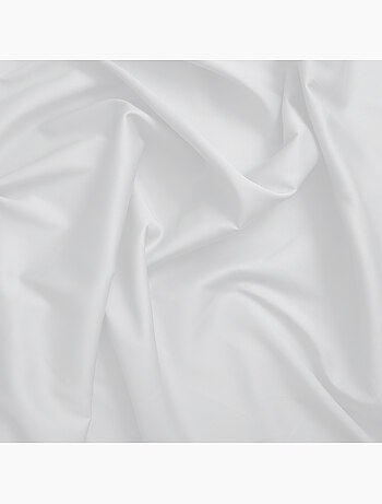 Drap plat satin de coton blanc