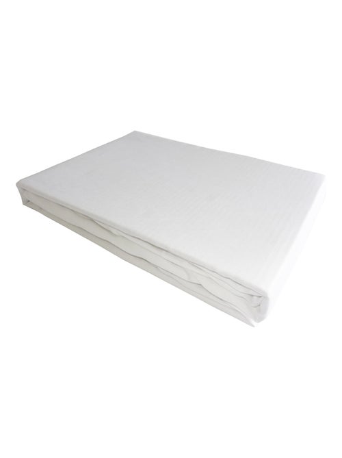 Drap plat satin de coton blanc - Kiabi