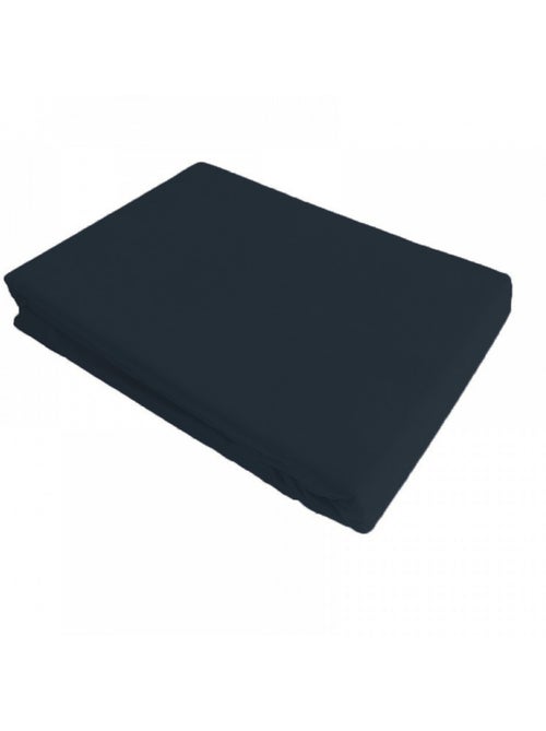 Drap plat satin de coton bleu - Kiabi