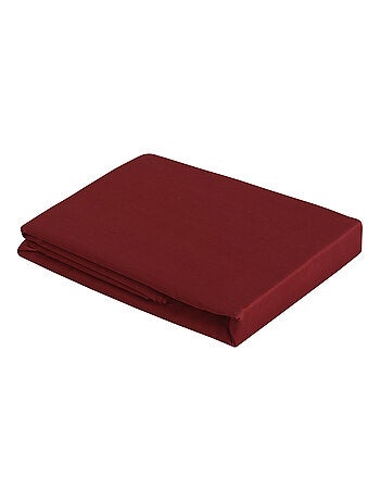 Drap plat satin de coton bordeaux