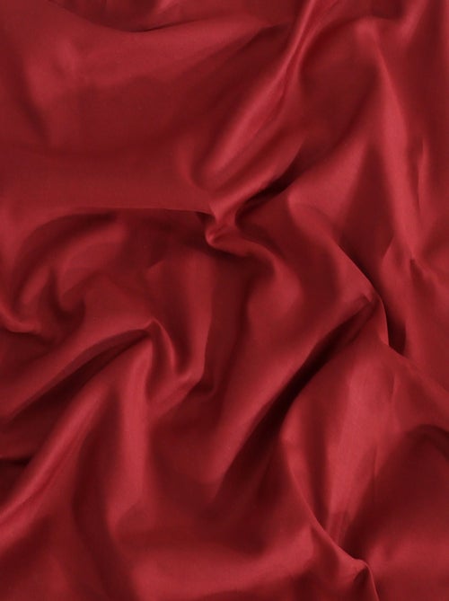 Drap plat satin de coton bordeaux - Kiabi