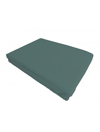 Drap plat satin de coton bleu