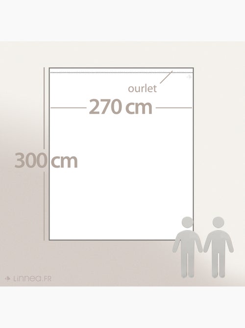 Drap plat satin de coton CONCERTO A rayures - Kiabi