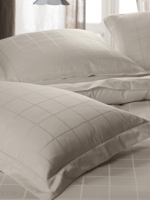 Drap plat satin de coton CONCERTO Carreaux - Kiabi
