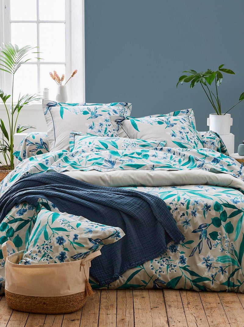 Drap plat satin de coton FRIDA Vert émeraude - Kiabi