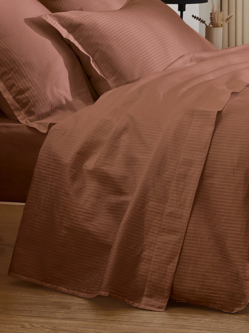 Drap plat satin de coton GRAND HÔTEL Marron - Kiabi