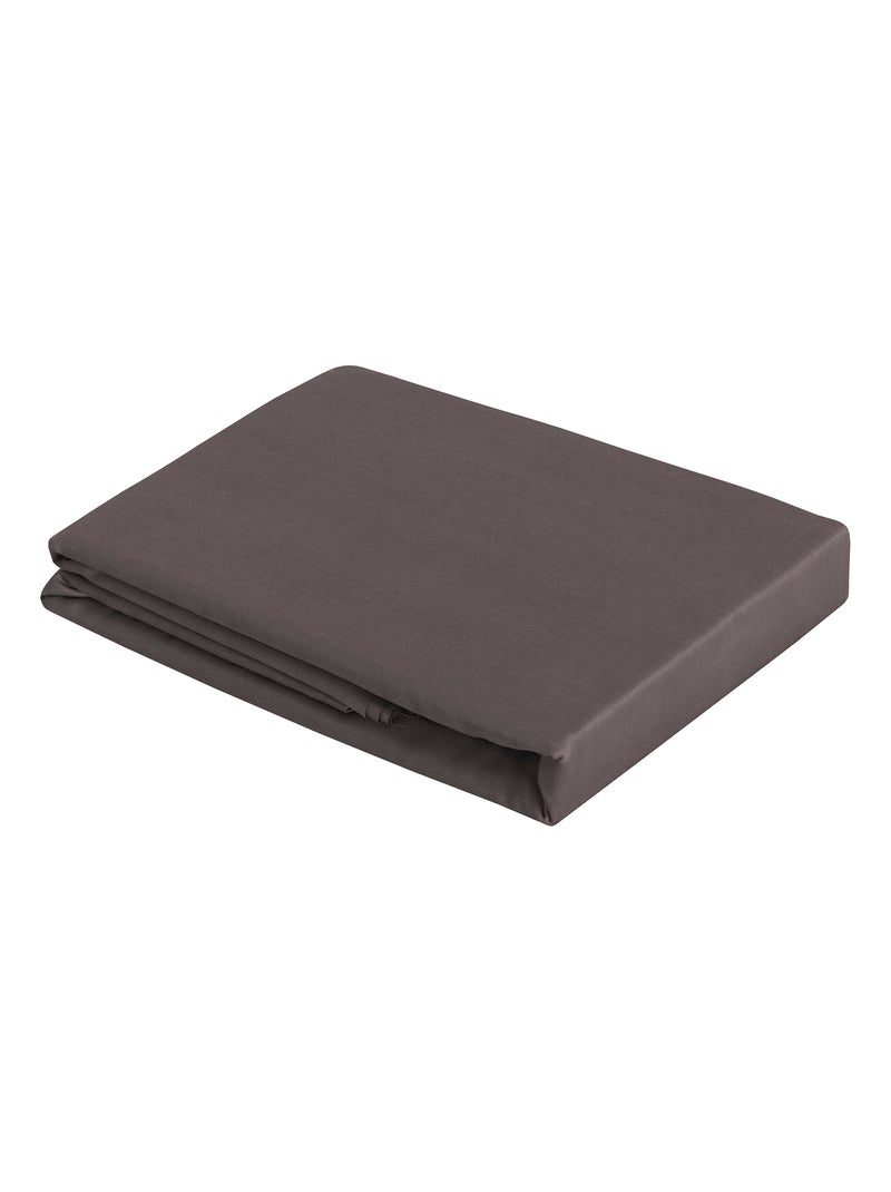Drap plat satin de coton gris anthracite - Kiabi