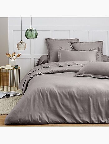 Drap plat satin de coton bleu