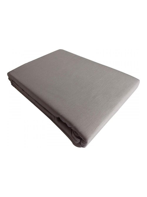 Drap plat satin de coton gris - Kiabi