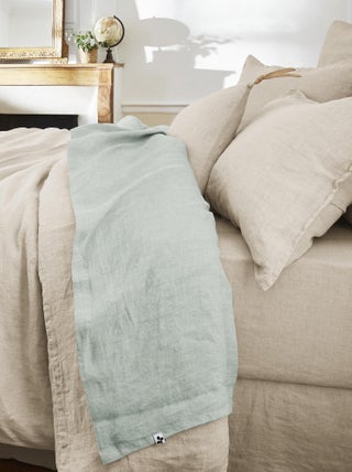 Drap plat "Soline" toutes dimensions Lin lavé - Soline Eucalyptus