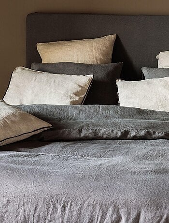 Drap plat SONATE lin lavé froissé