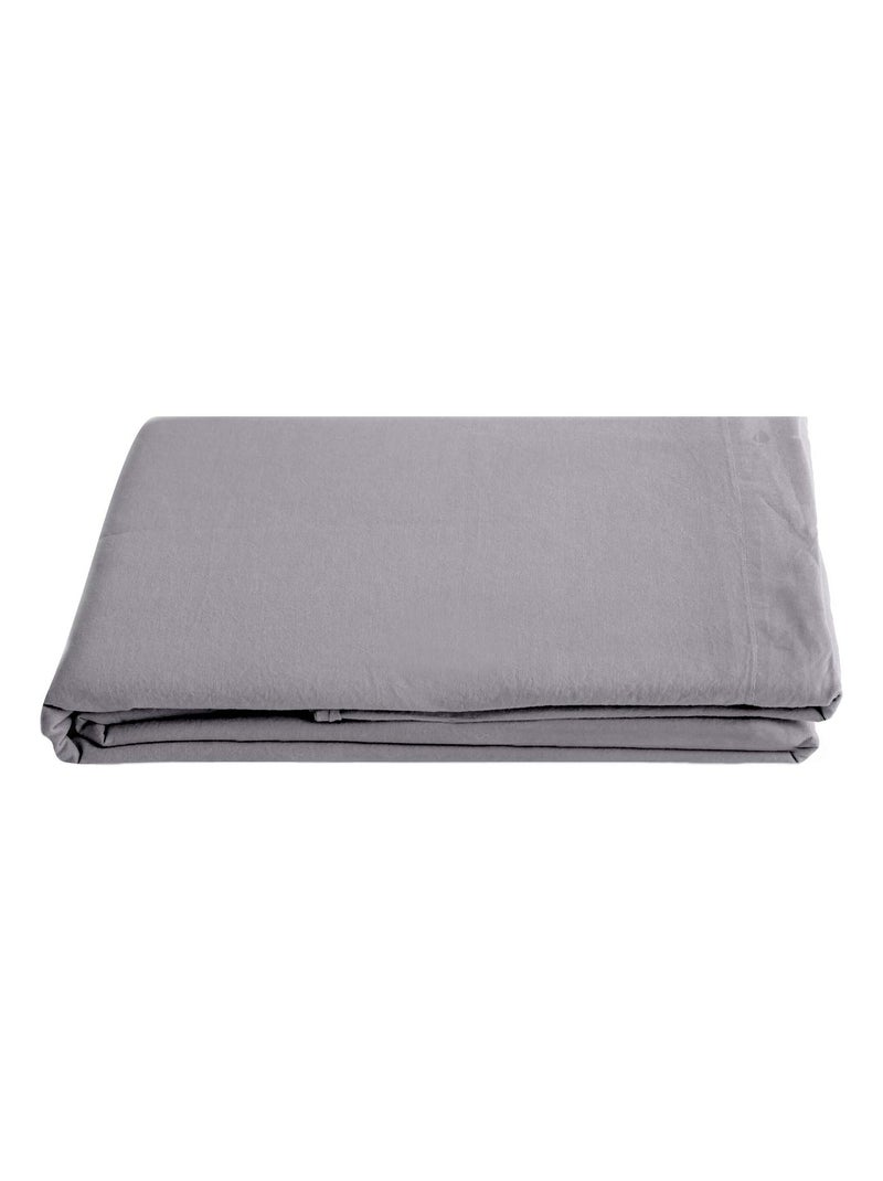 Drap plat SONATE lin lavé froissé Gris moyen - Kiabi