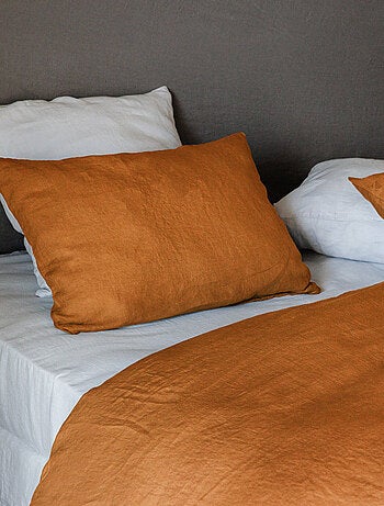 Drap plat SONATE lin lavé froissé