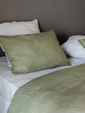 Drap plat SONATE lin lavé froissé