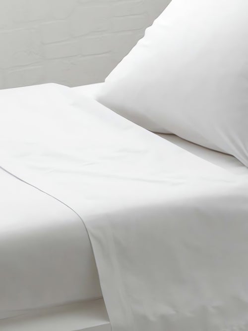 Drap plat uni 240x290 cm ZZZ blanc - Kiabi Drap plat uni 240x290 cm ZZZ blanc - Kiabi