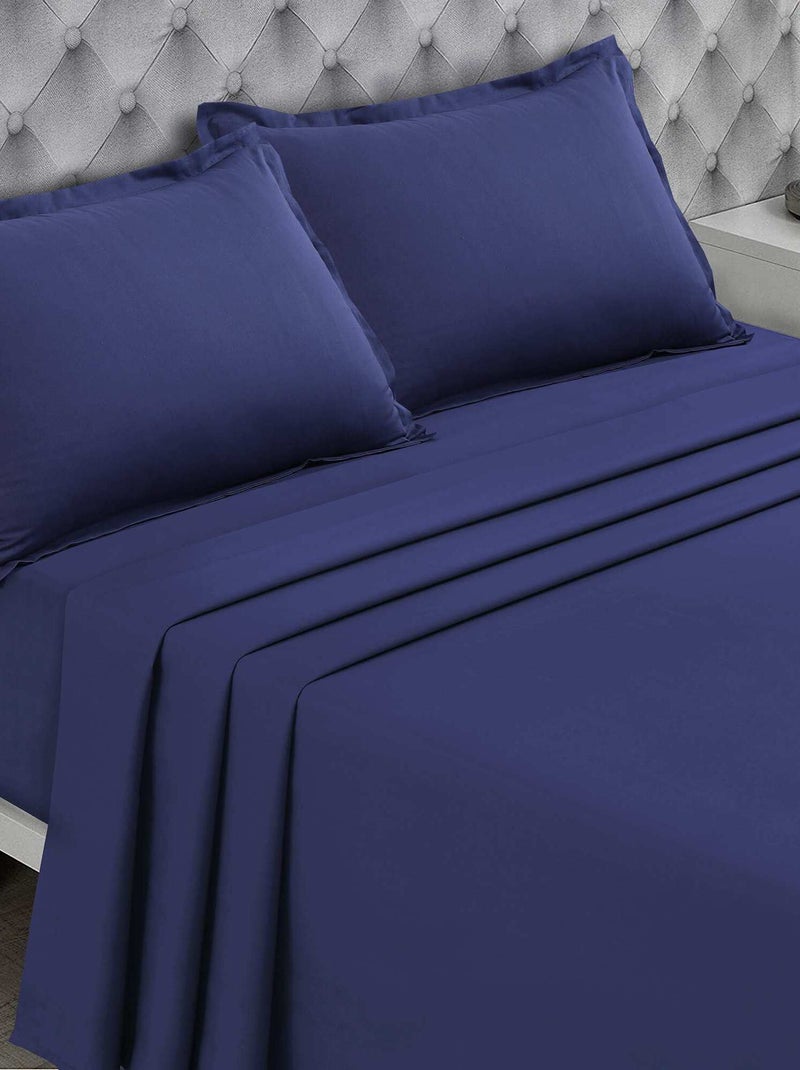 Drap plat uni bleu marine - Kiabi