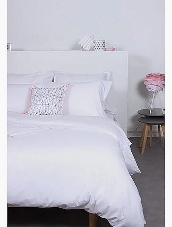 Drap plat uni coton 240x290 cm gris éléphant