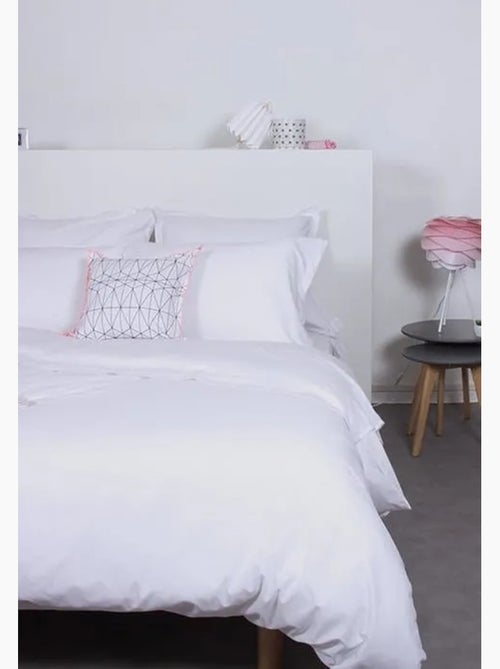 Drap plat uni coton 240x290 cm blanc - Kiabi