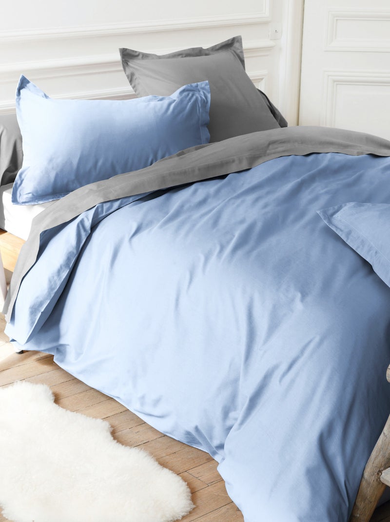 Drap plat uni coton ALTO Bleu polaire - Kiabi