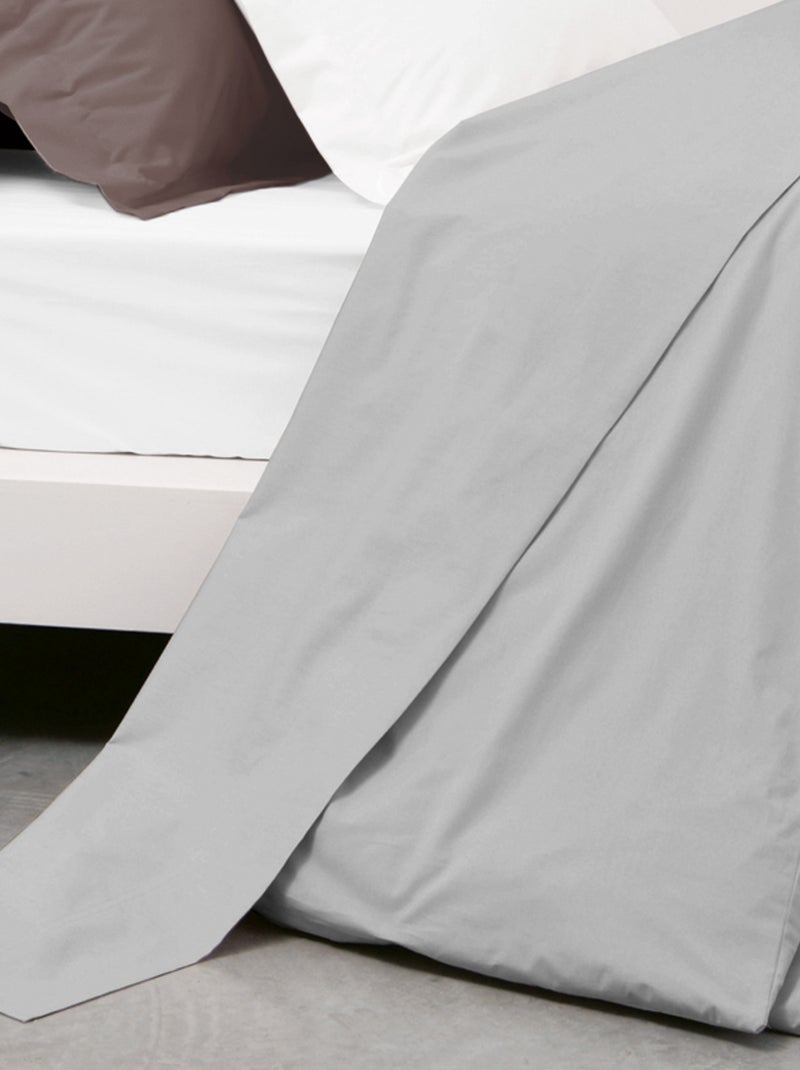 Drap plat uni coton ALTO Gris - Kiabi