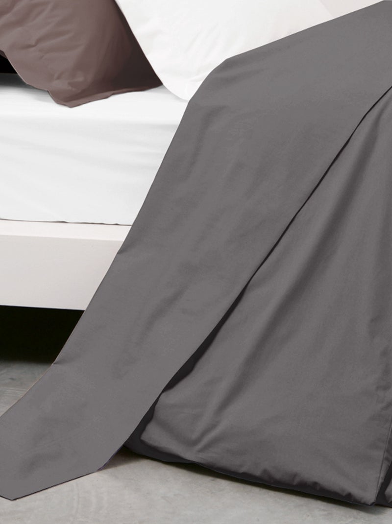 Drap plat uni coton ALTO Gris foncé - Kiabi