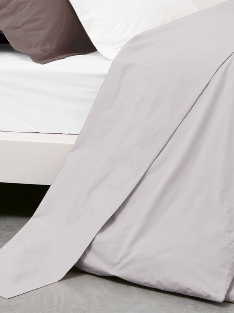 Drap plat uni coton ALTO Gris perle - Kiabi