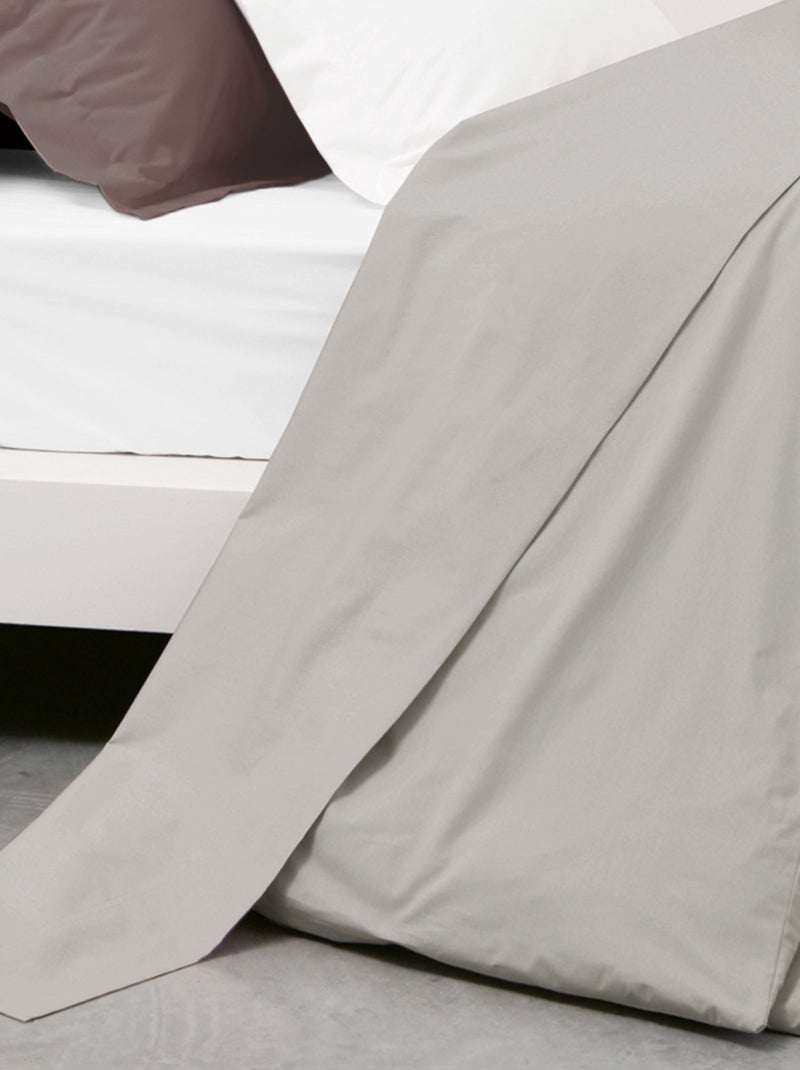 Drap plat uni coton ALTO Marron clair - Kiabi