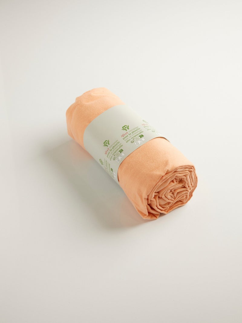 Drap plat uni flanelle coton 165 g Saumon - Kiabi