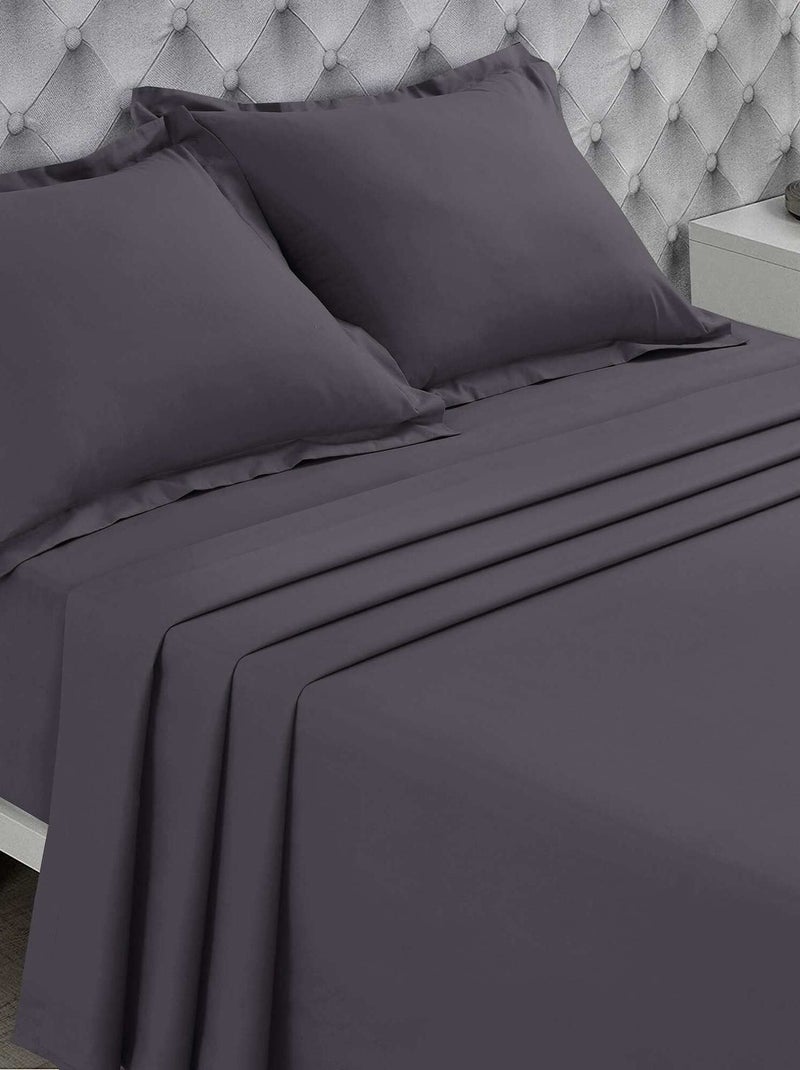 Drap plat uni gris anthracite - Kiabi