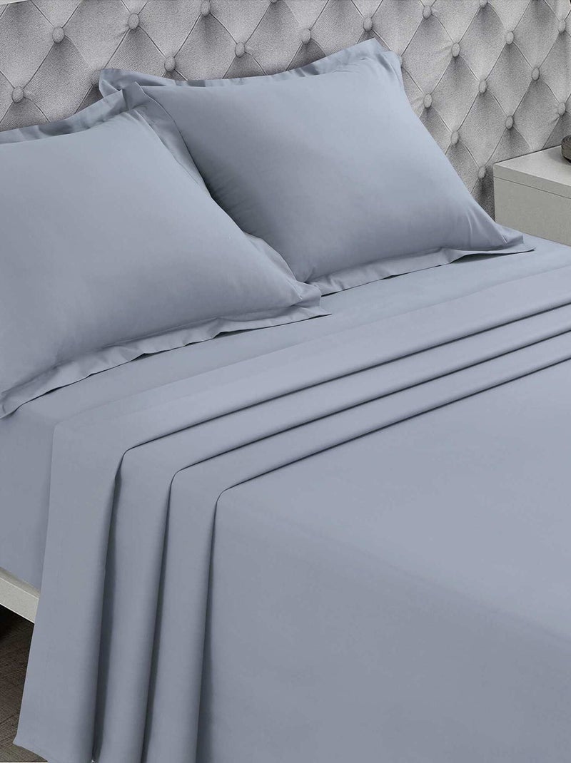 Drap plat uni gris perle - Kiabi