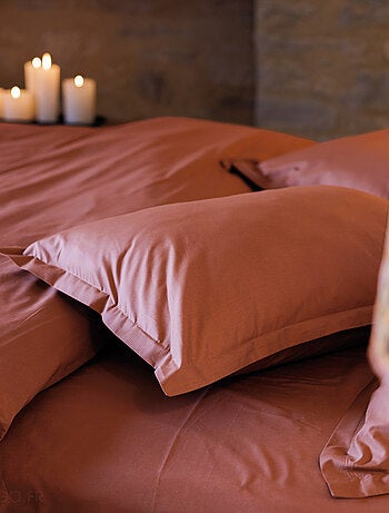 Drap plat uni percale de coton MANOIR