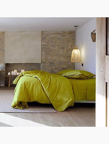 Drap plat uni percale de coton MANOIR