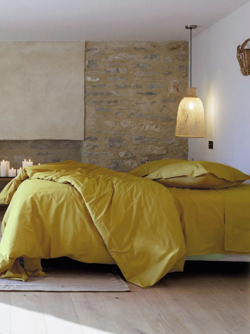 Drap plat uni percale de coton MANOIR - Kiabi