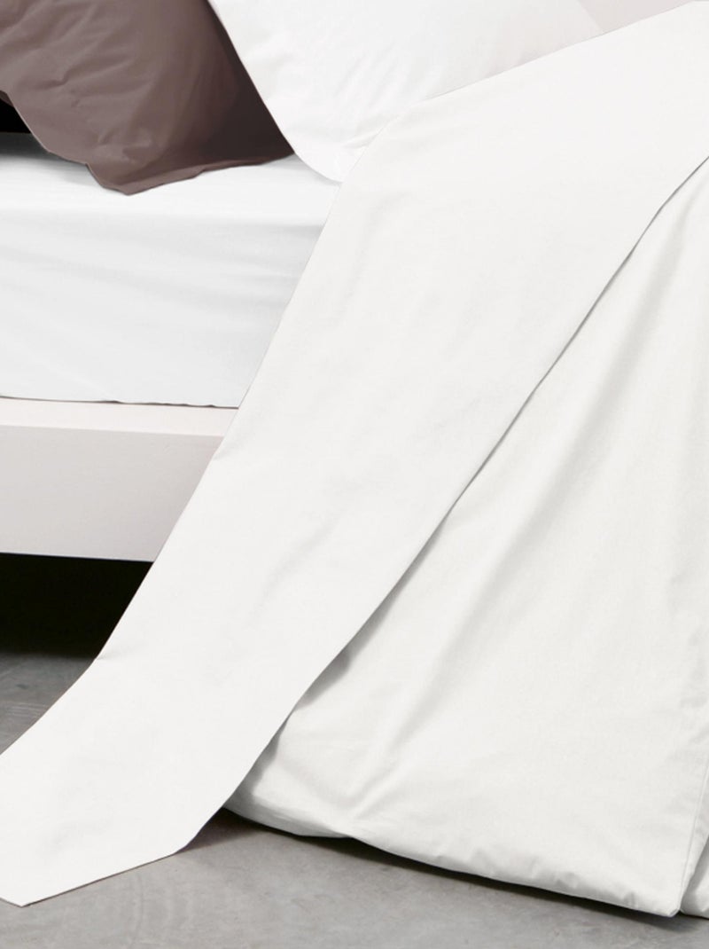Drap plat uni pur percale PRIMO Blanc - Kiabi