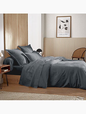 Drap satin de coton rayures ton sur ton