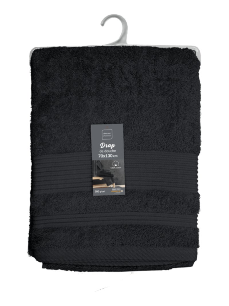 Draps de bain Coton PROMO LINGE Noir - Kiabi