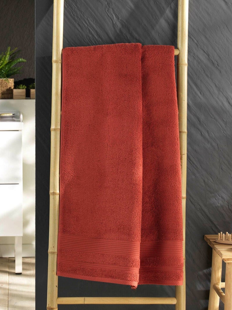Draps de bain Coton PROMO LINGE Terracotta - Kiabi