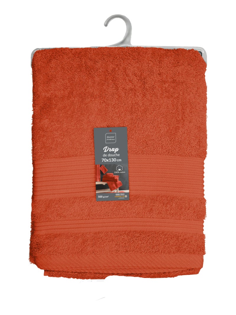 Draps de bain Coton PROMO LINGE Terracotta - Kiabi