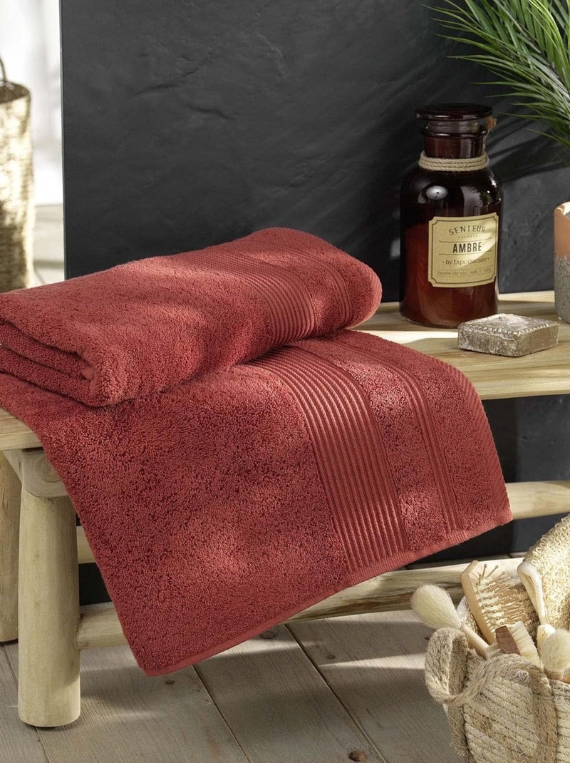 Draps de bain Coton PROMO LINGE Terracotta - Kiabi