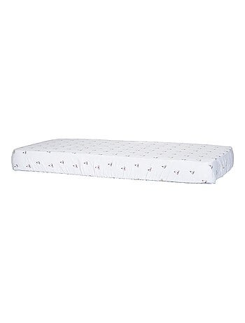 Draps housse 120x60 140x70 en coton bio blanc - SAUTHON