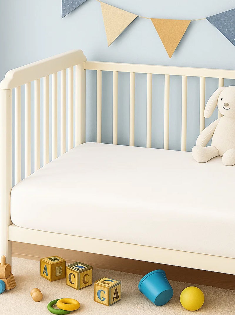 Draps Housse en Coton Bio Blanc Blanc - Kiabi