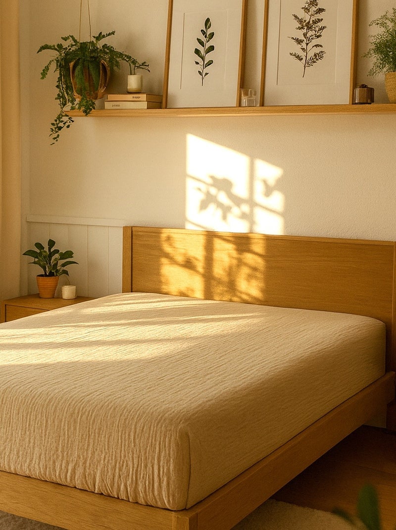 Draps Housse Gaze de coton Alia PROMO LINGE Beige - Kiabi