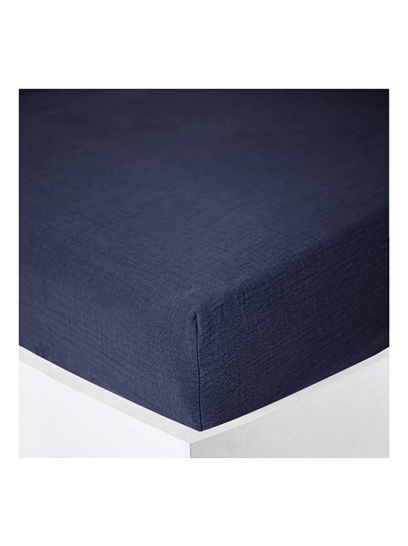 Draps Housse Gaze de coton Alia PROMO LINGE Bleu - Kiabi