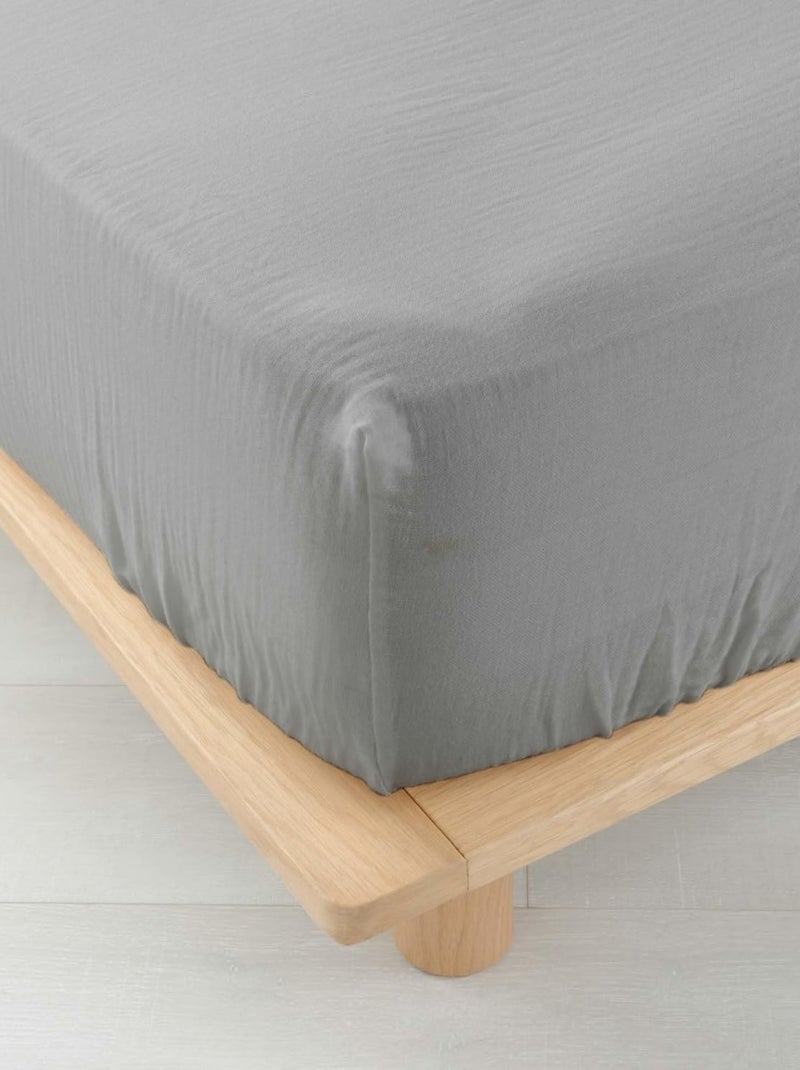 Draps Housse Gaze de coton Alia PROMO LINGE Gris - Kiabi