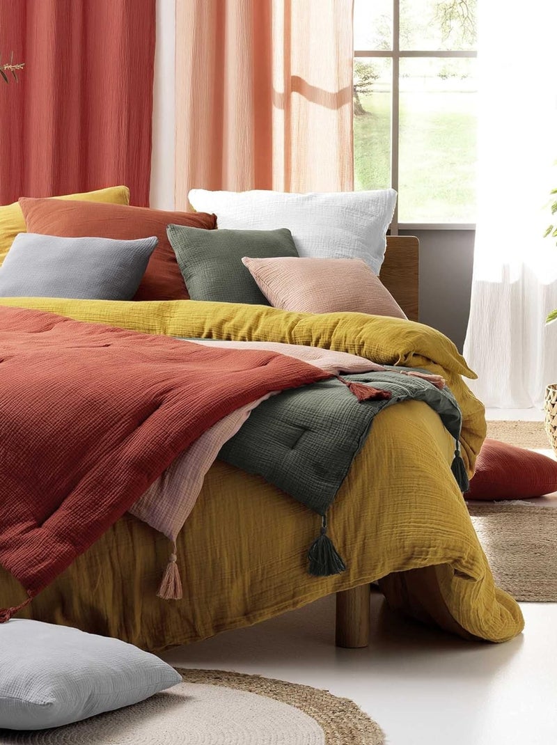 Draps Housse Gaze de coton Alia PROMO LINGE Gris - Kiabi