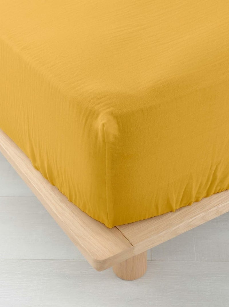 Draps Housse Gaze de coton Alia PROMO LINGE Jaune - Kiabi