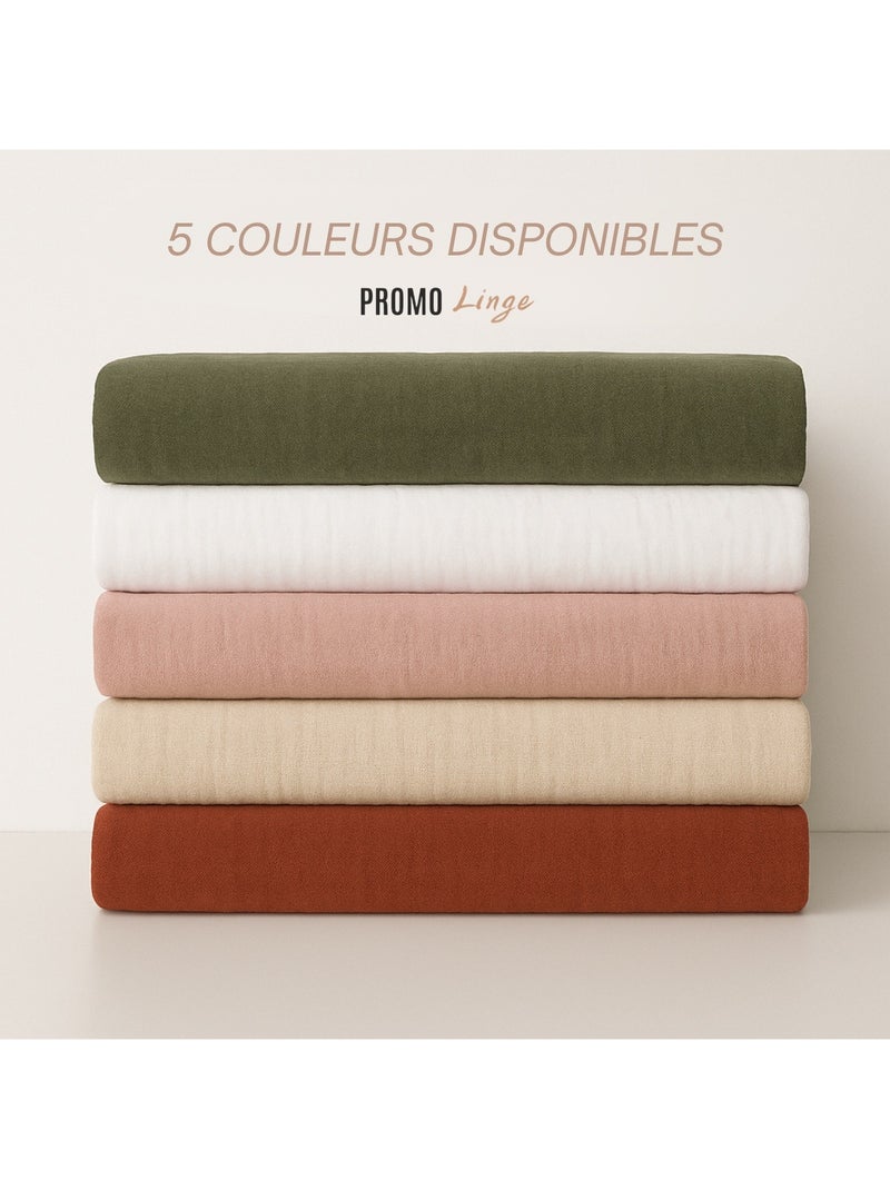 Draps Housse Gaze de coton Alia PROMO LINGE Kaki - Kiabi