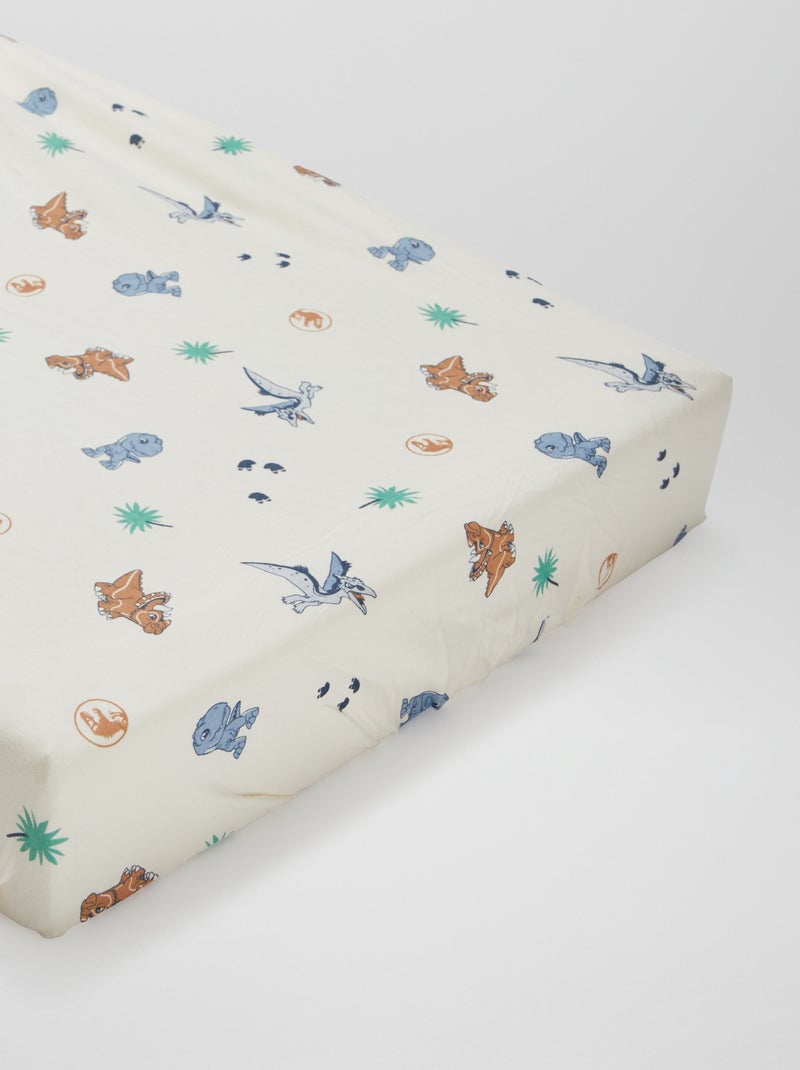 Draps housse 'Jurassic Explorers' - lot de 2 Blanc/bleu - Kiabi