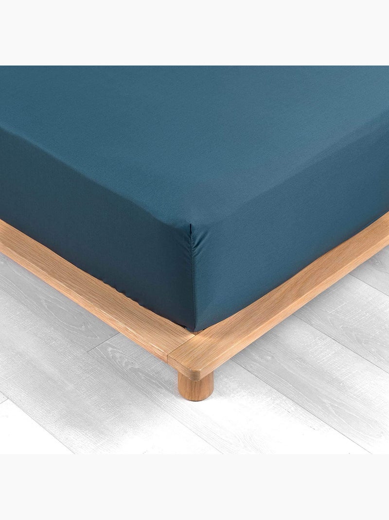 Draps Housse Percale de Coton 78fils LIA PROMO LINGE Bleu - Kiabi