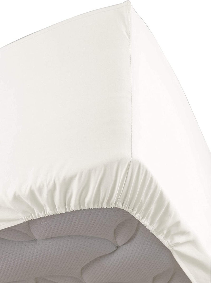 Draps Housse Percale de Coton 78fils LIA PROMO LINGE Ecru - Kiabi